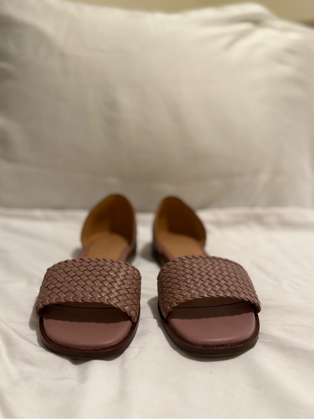Madewell Woven D'Orsay Flats in Warm Thistle (Green)